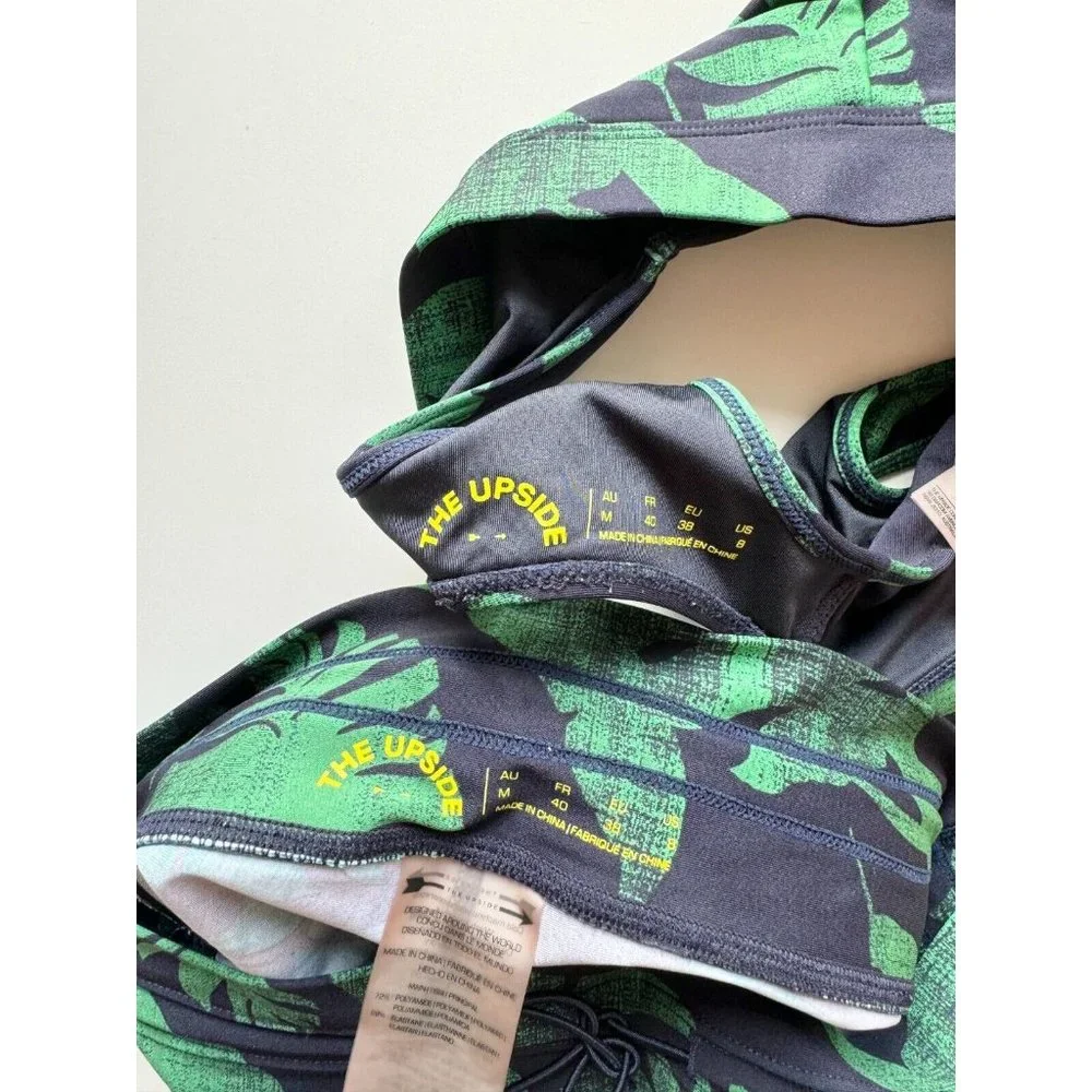 THE UPSIDE Green Palm Lead Print Anna Bra 29" Leggings Workout Set, Size M/US8 - Picture 15 of 16